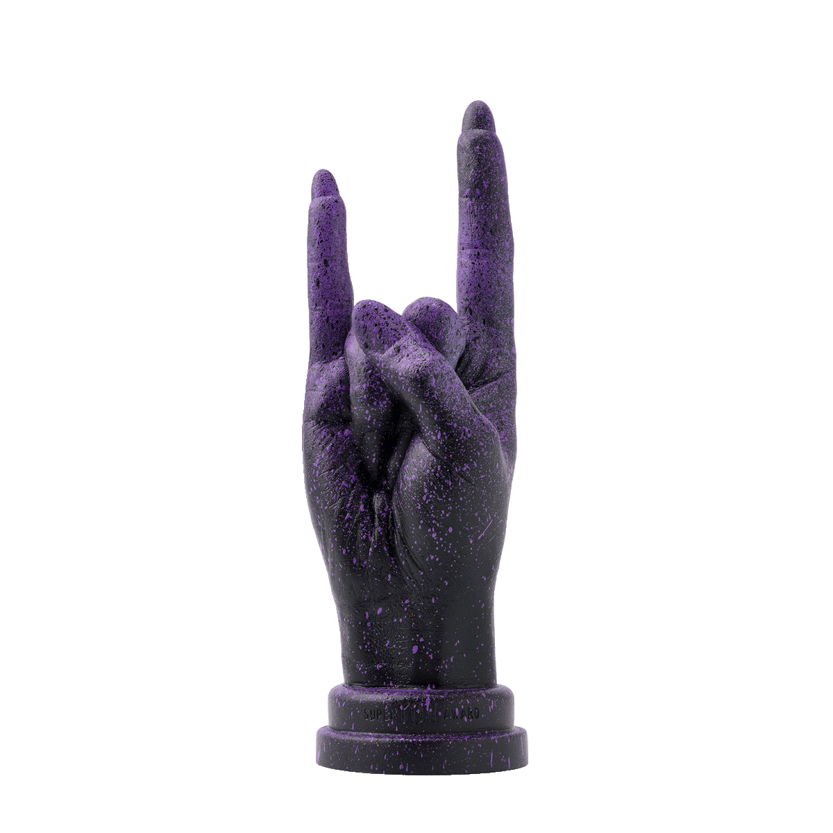 ⚡︎-SUPER-YOU-AWARD-cool-unique-gift-idea-empowering-uniqueness-YOU-ROCK-hand-gesture-collectible-black-violet-dust-splash-decorative-sculpture-ART-ROCKS-1-Aivaras-Simonis-photo