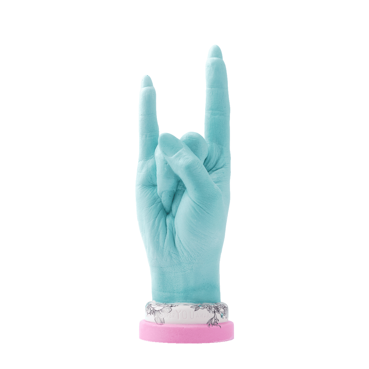 ⚡︎-SUPER-YOU-AWARD-cool-empowering-unique-gift-idea-YOU-ROCK-hand-gesture-collectible-decorative-one_of_a_kind-award-sculpture-SKY-BLUE-FLOWERS-1-Aivaras-Simonis-photo