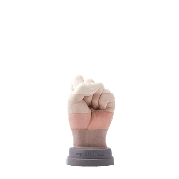 SUPER-YOU-AWARD-empowering-peaceful-inspiring-all-skin-colours-UNITED-raised-fist-sculpture